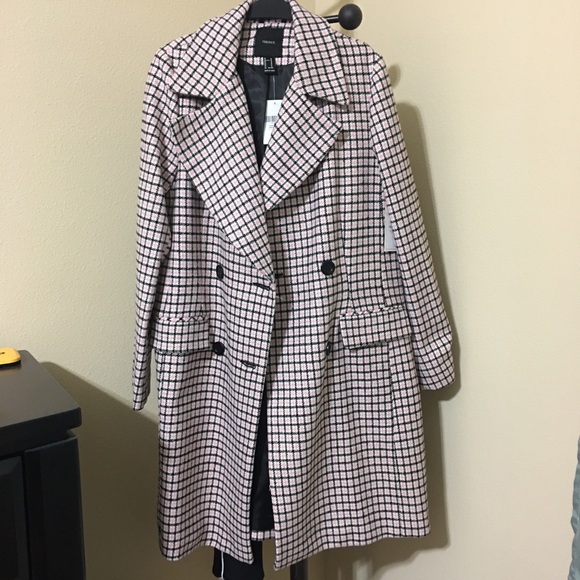 Forever21 Houndstooth Double-Breasted Coat - Picture 5 of 8